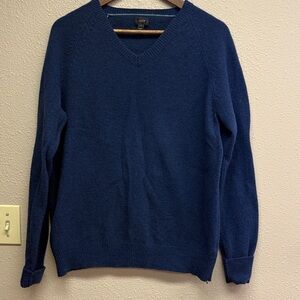 J. Crew Deep Blue V-Neck Men's Sweater